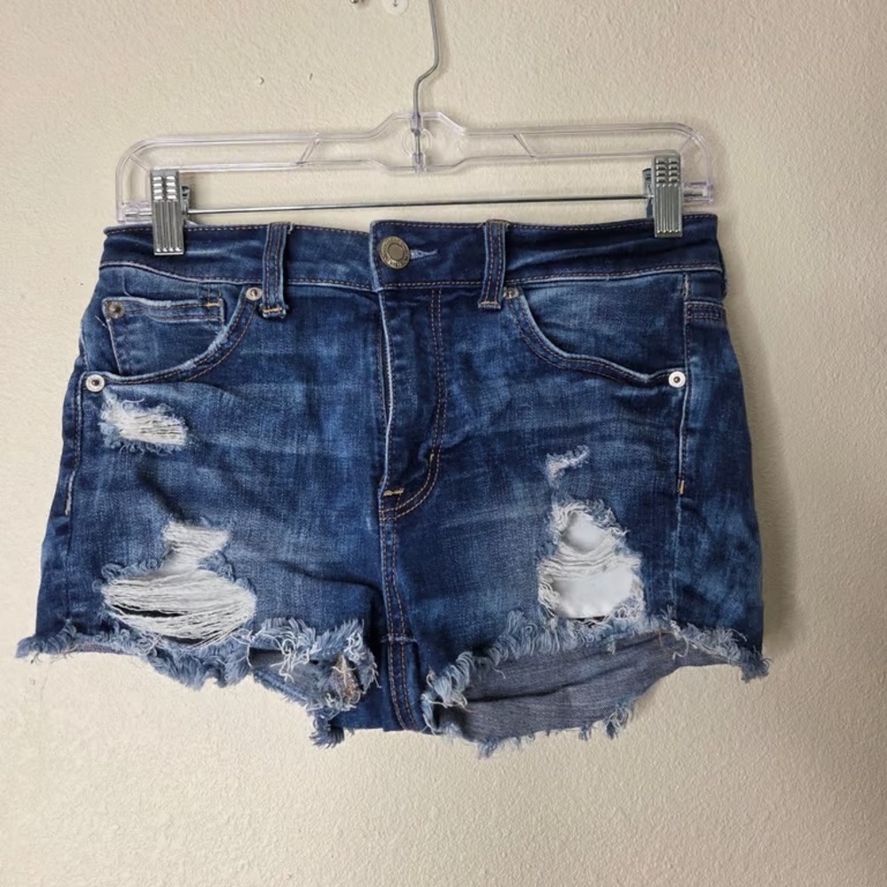 Stylish Distressed Blue Jean Shorts